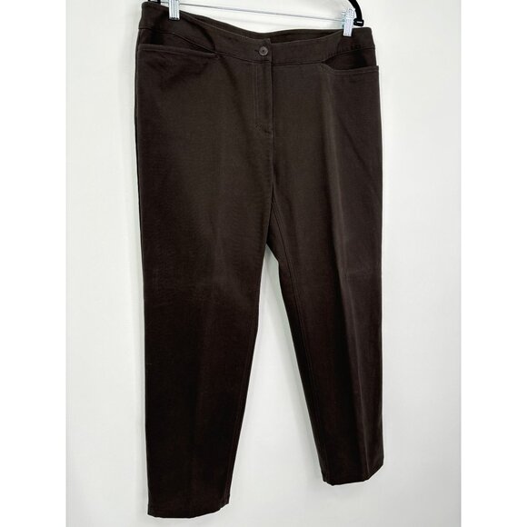 Eileen Fisher Trouser Soft Brushed Pant Brown Large - Picture 2 of 5